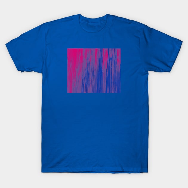 Bi Pride Rough Vertical Stripes Paint Gradient T-Shirt by VernenInk